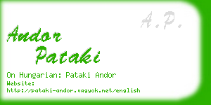 andor pataki business card